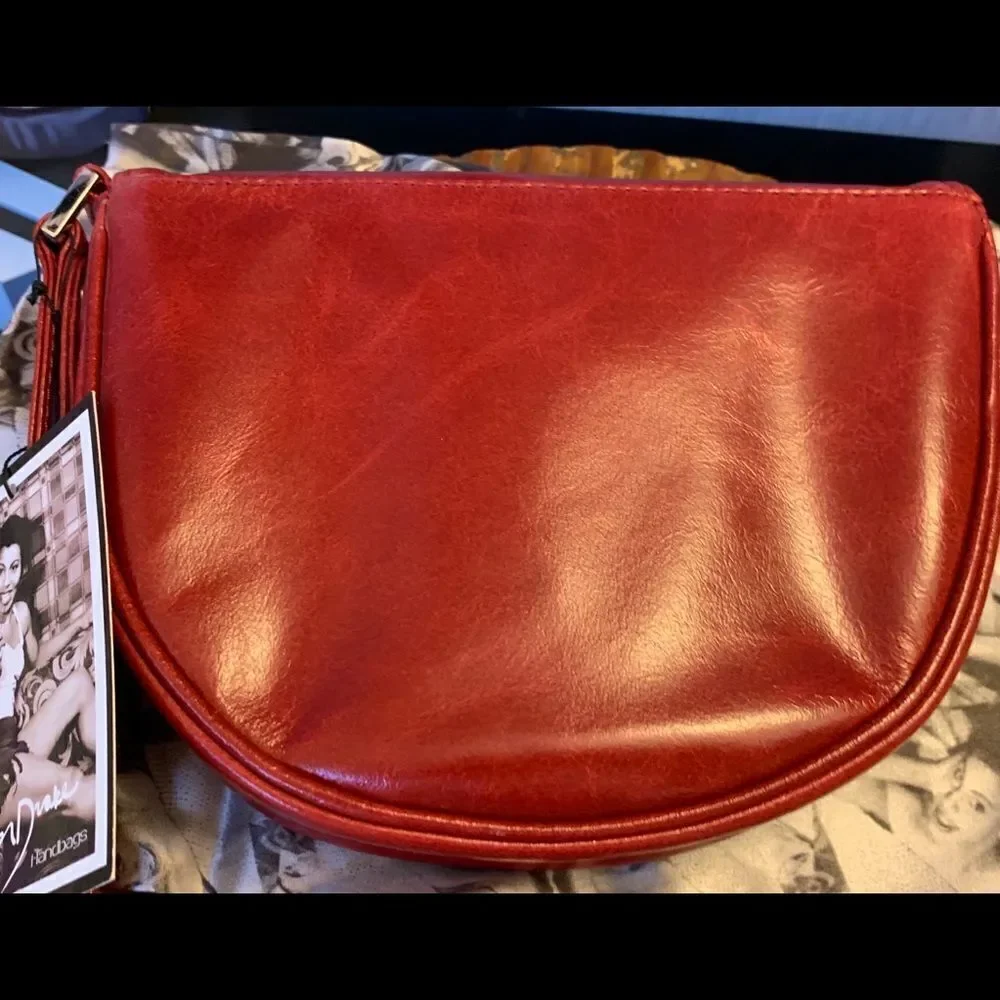 Junior Drake Flower Burgundy Flap Wristlet NWT